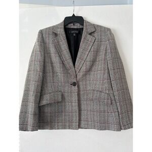 Kasper Petite Blazer Size 10P‎ Plaid Check Career Business Jacket